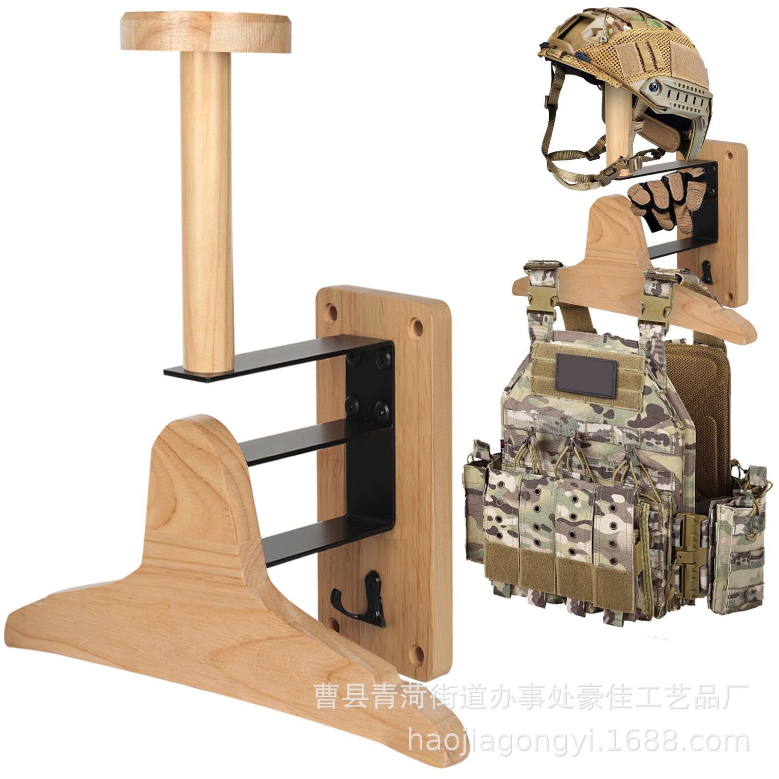 Wall‑Mount Wooden Outdoor Tact - Motorcycle Gear Display ulasan dan harga